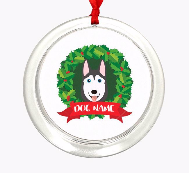 'Wreath' - Personalized {breedFullName} Christmas Decoration